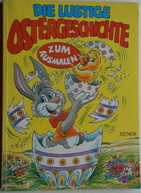 Malbuch  Ostern DIE LUSTIGE OSTERGESCHICHTE Kindermalbuch Malheft Osterhase Hase