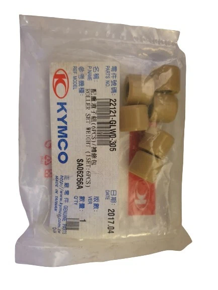 Galets Neuf D.16X13 8.50 Gr De Variateur (Jeu De 6) Kymco Oem 22121-Glw0-315.
