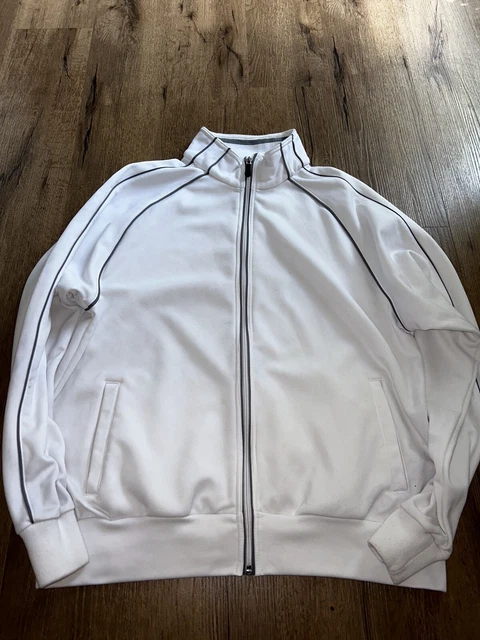 Straight Down Jacket Mens Large White Golf Full Zip