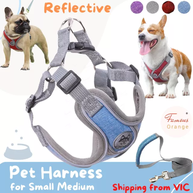 Pet Dog Harness Adjustable Reflective Chest Leash Set Puppy Outdoor Vest Running