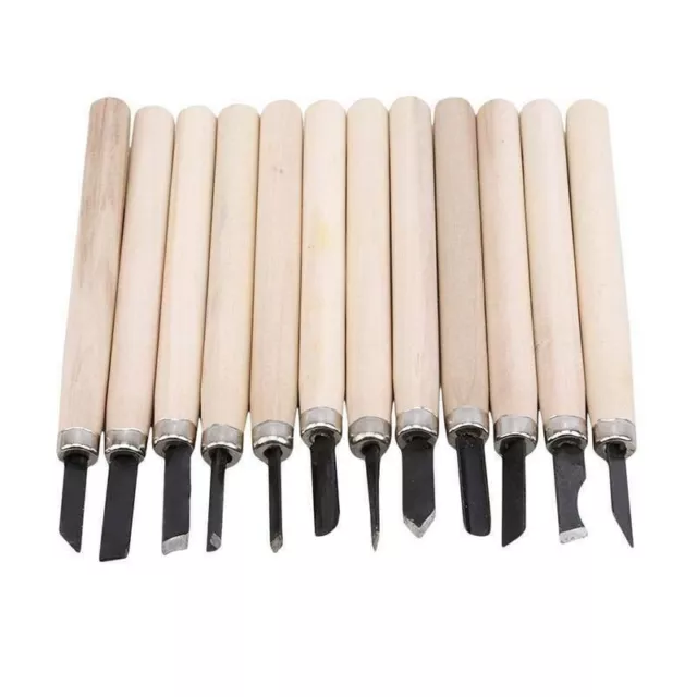 12 cuchillos tallados de madera kit de cincel carpintería cortador chip 3