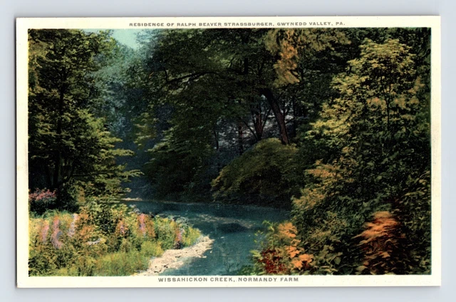 Postcard Pennsylvania Gwynedd Valley PA Wissahickon Creek Normandy Farm 1920s