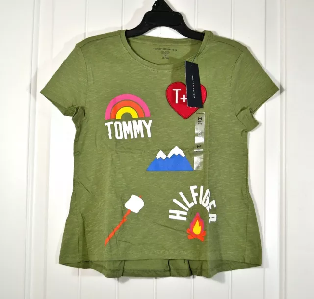 Nwt Girls Kids Youth Tommy Hilfiger Green T Shirt Short Sleeve Crewneck Sz M, L