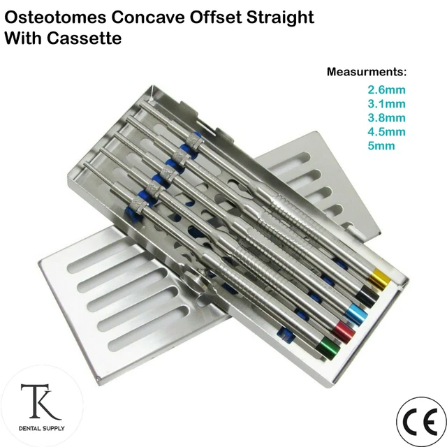 DENTAL IMPLANTS OSTEOTOMES Concave Straight With Cassette Sinus Lift ...
