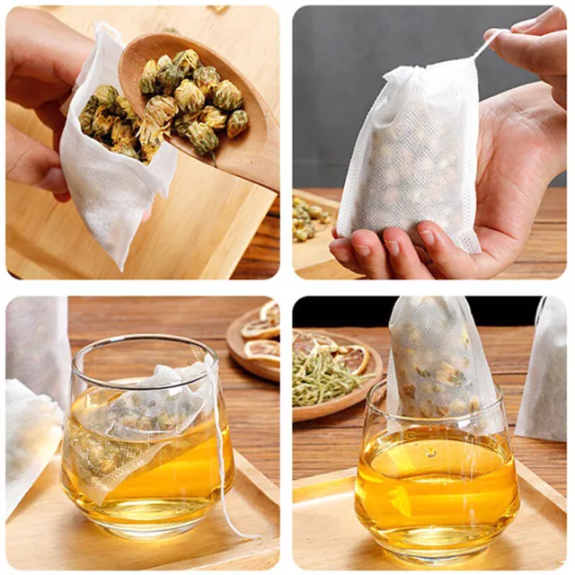 100Pcs Disposable Teabags Non-Woven Fabric Tea Filter Bag For Spice Tea Infuser