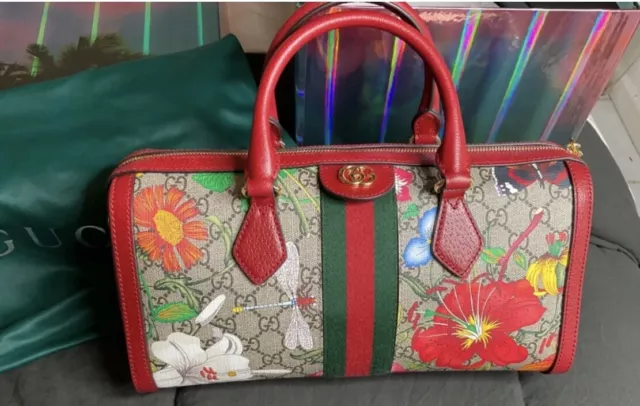 🌺🌺 Gucci Bag Ophidia GG Flora Red Supreme shoulder bag 🌺🌺