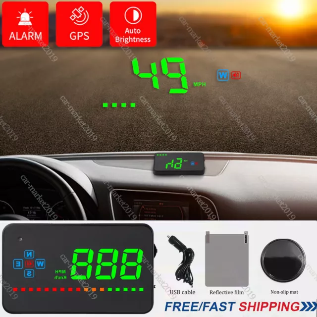 Car Digital GPS Speedometer Head Up Display Overspeed Warning Alarm HUD