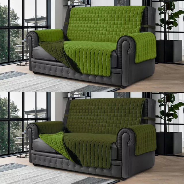 Funda Sofá Acolchada Antimanchas Reversible – Cubre Sofá y Sillón 1/2/3/4 Plazas