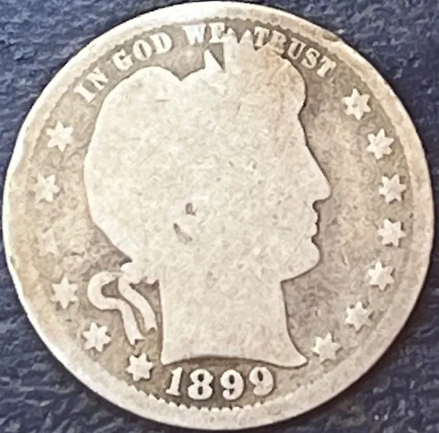 1899 Barber Quarter Well Circulated 0221-7