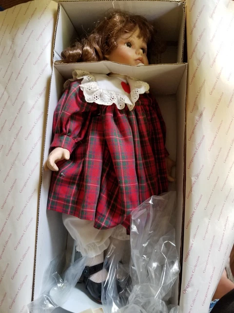 Georgetown Collection Doll Apple Dumpling 18" Bisque Porcelain, Hand Painted COA