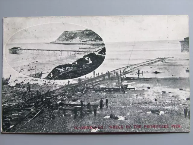 Postcard, Scarborough Wreck of the Promenade Pier Disaster