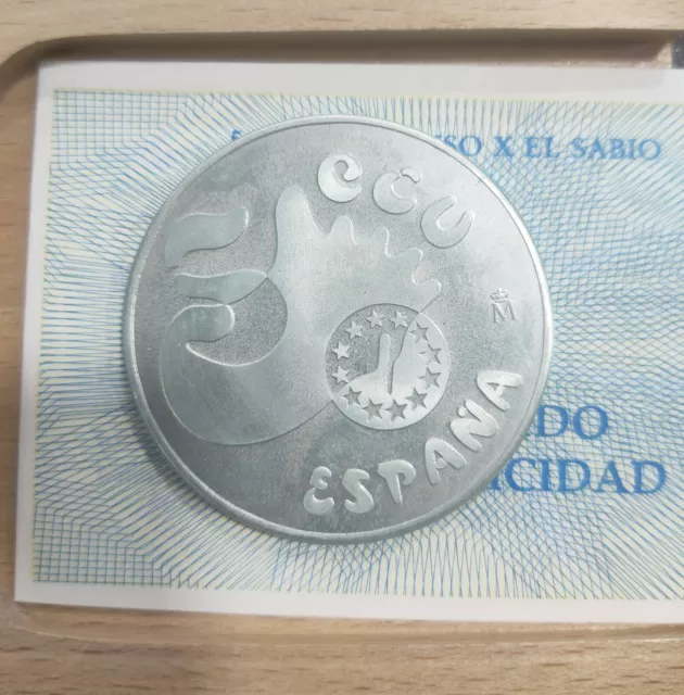 España. Año 1990. 5 Ecus Plata Alfonso X El Sabio. Peso 33.62 Gr