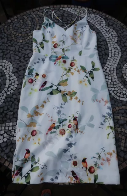Oasis Dress 12 Strappy Bird Print Floral