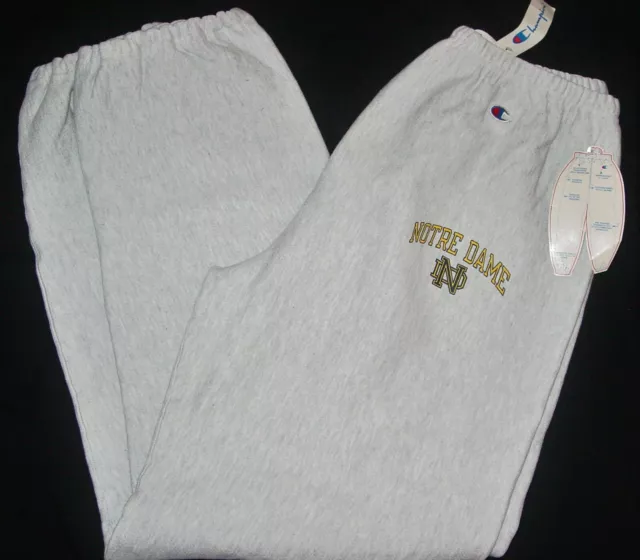 NWT RARE 1990'S Vintage Champion Notre Dame Reverse Weave Sweatpants ...