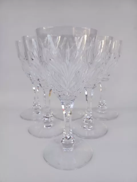 6 Verres A Vin En Cristal De Saint Louis, Modèle Moselle. Années 40.