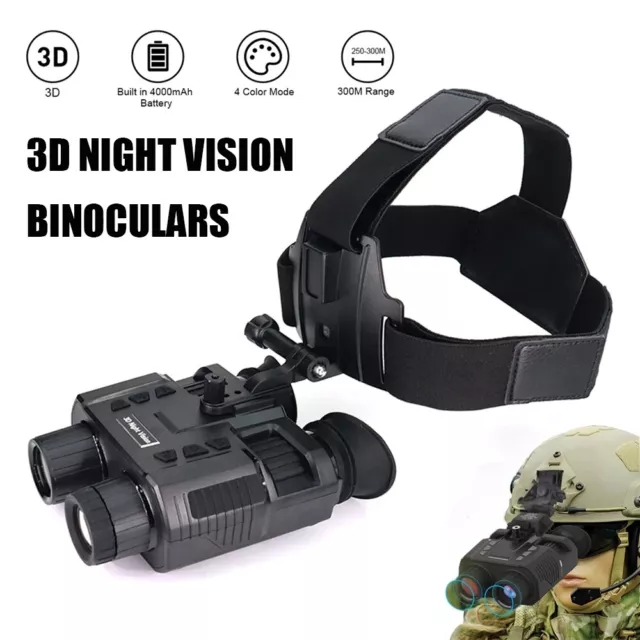 NV8000 Helmet 3D Night Vision Goggle IR 1080p HD infrared Binocular Head Mount