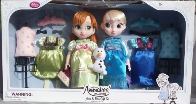 DELUXE SET DOLL Elsa Anna ANIMATOR Fashion FROZEN Disney store poupée COFFRET