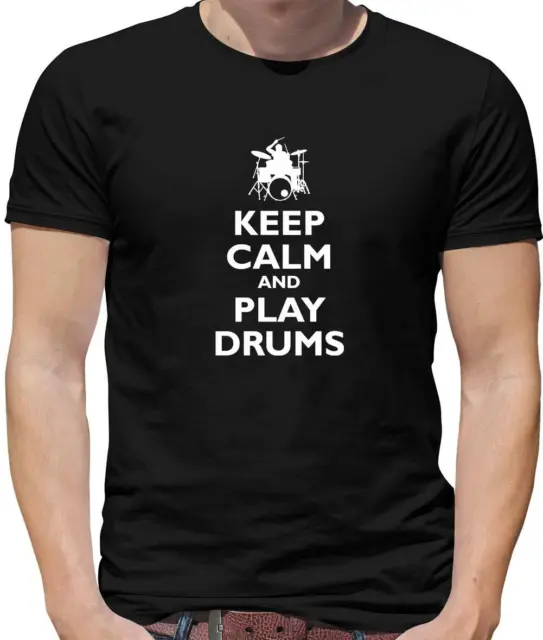 Keep Calm And Play Drums Mens T-Shirt - Drummer - Drumming - Drum - Music