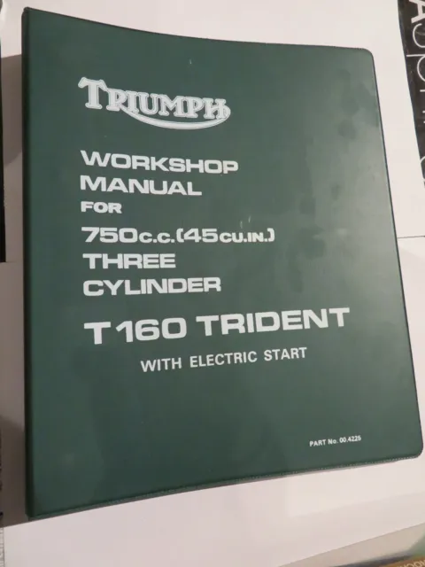 Al663 - Genuine Triumph Trident T160 Workshop Manual - Good Condition - Used