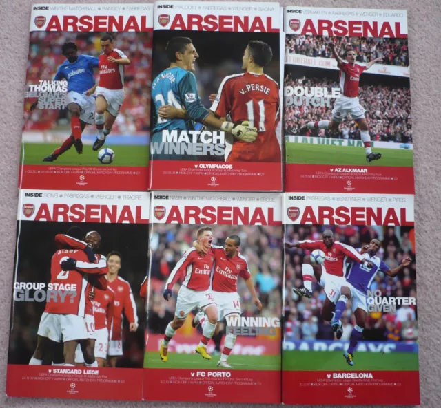 Arsenal Home Programmes 2009/10 - Select from the drop down menu