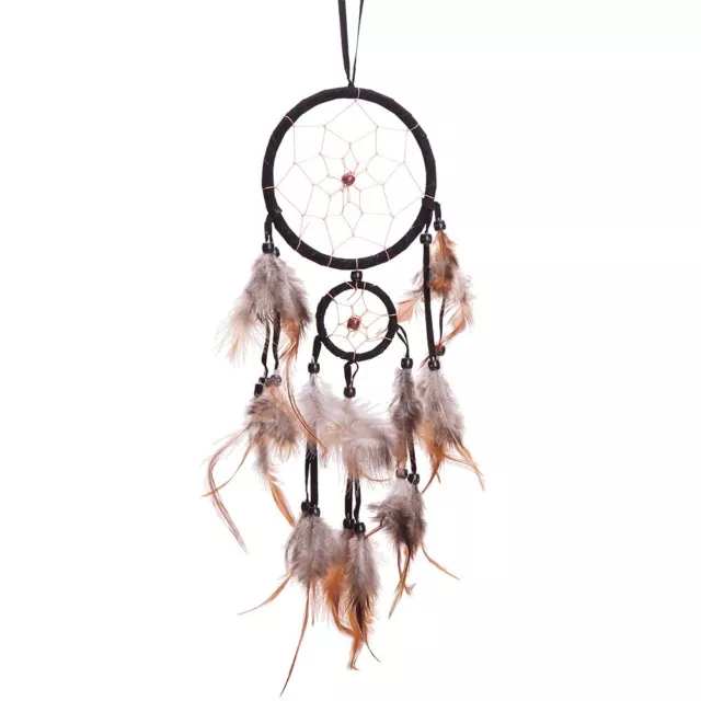 18" Traditional Black Dream Catcher with Feathers Wall or Car Hanging Ornament