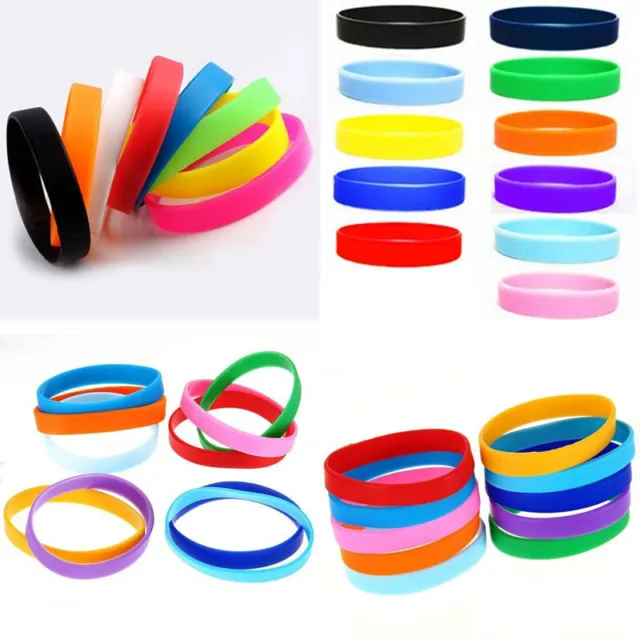 Men Women Silicone Rubber Sports Bracelet Wrist Band Simple Bangle Gift HOT