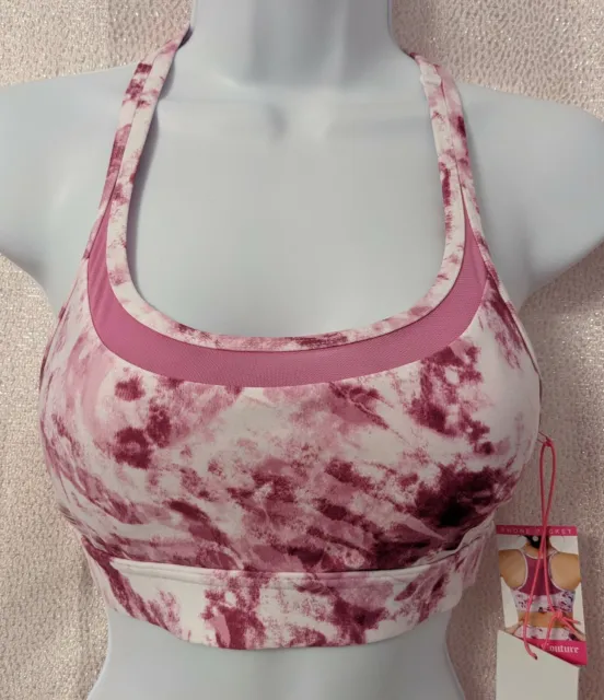 Juicy Couture Pink Sports Bra With Rhinestones And Padded Size Medium 🌹