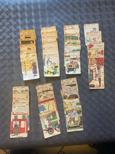 Jeu De Cartes Ancien 7 Familles Métiers – DOS À L'EPONGE – Années 1930 – Collection