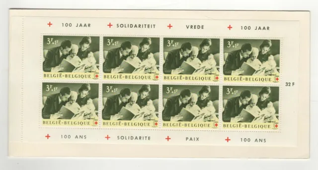 Belgique 1963 Centenaire de la Croix-Rouge feuille 8 timbres neufs MNH / B6Sing