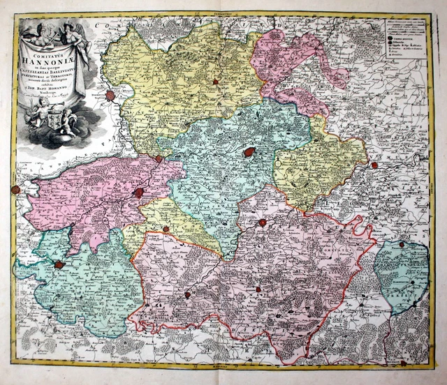 1720 Hainaut Hennegau Belgique Belgien Belgium France Karte map carte Homann