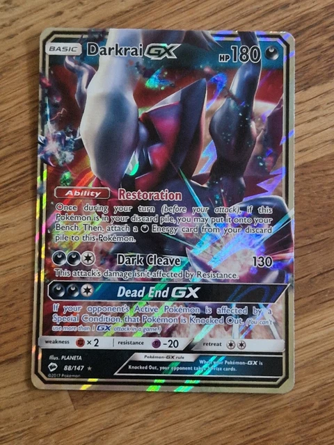Pokemon - Darkrai GX - Burning Shadows 88/147 - Holo Ultra Rare Half Art - NM