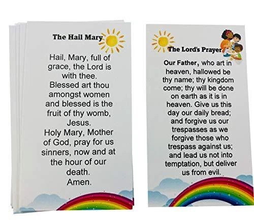 THE HAIL MARY And Our Father Lords Prayer Childrens Holy Cards Bulk THE HAIL MARY And Our Father Lords Prayer Childrens Holy Cards Bulk