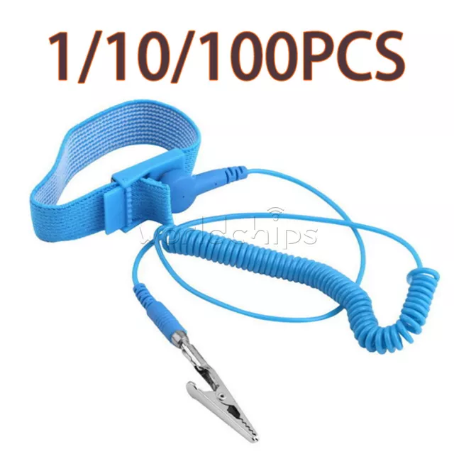 1-100x Anti Static ESD Wrist Strap Discharge Band Grounding Prevent Static Shock
