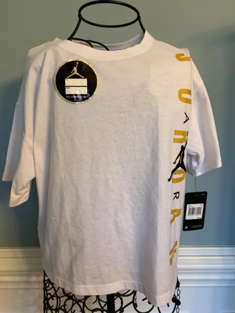 Jordan Brand Girls White T-Shirt, Youth XL YXL, Nike Air