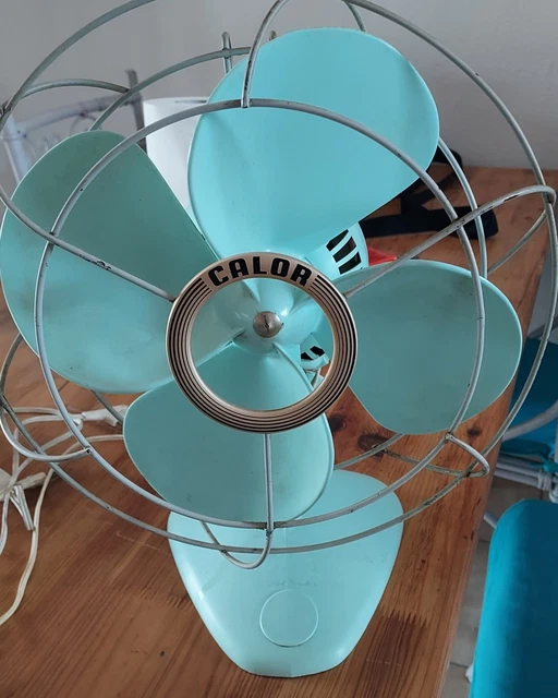 Ventilateur De Bureau Calor Bleu Vintage - Made In France - État Correct Mais Ne Fonctionne PAS