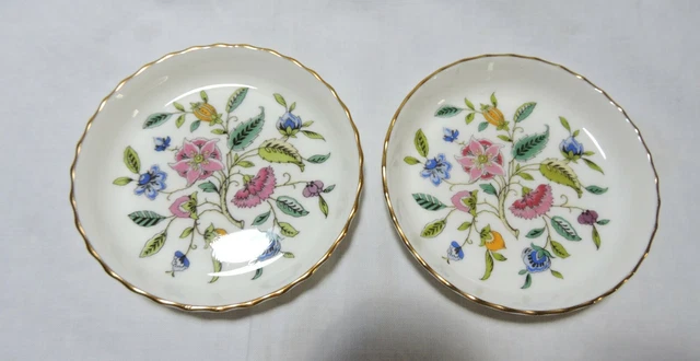 Pair of Minton "Haddon Hall" Bone China Pin Dishes/Coasters