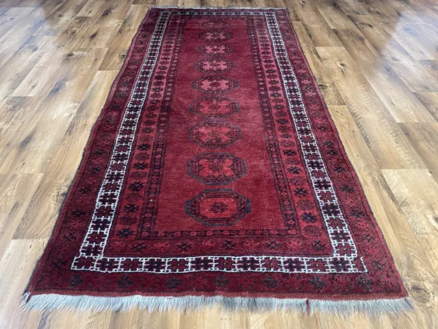 Schöner Handgeknüpfter Perser Orientteppich Afghan Esari Art Deco Rug 210x100cm