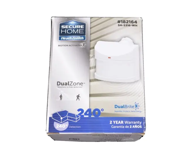 Secure Home DualZone Motion Activated Detector Sensor 240° 100' Range