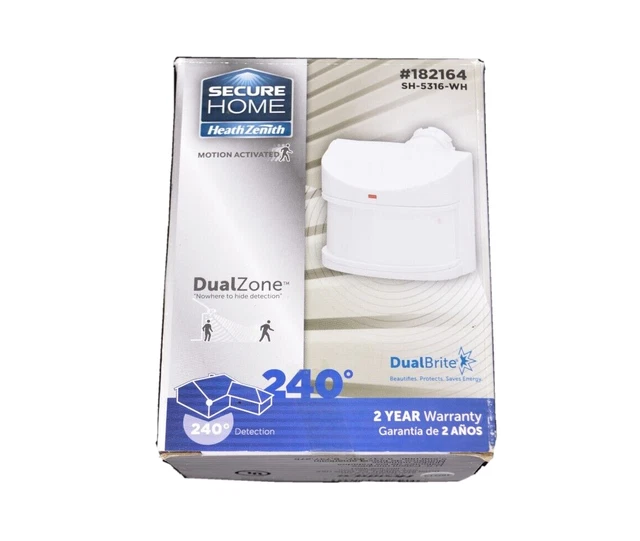 Secure Home DualZone Motion Activated Detector Sensor 240° 100' Range