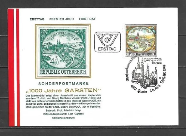 Austria - 1985 - No. 1645 On Fdc Envelope (Unified Catalogue)