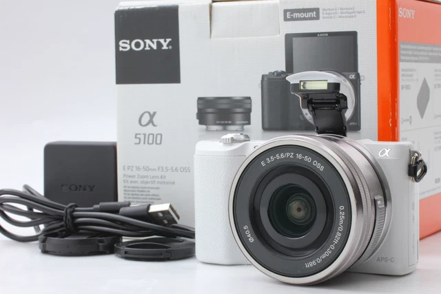 SHOT 4020 [Near MINT IN BOX] Sony Alpha α5100 Digital Camera White 16-50mm JAPAN