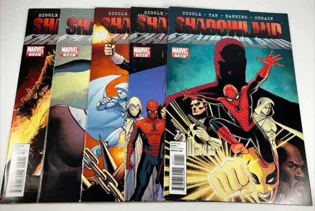 SHADOWLAND #1-5 Complete Set (Daredevil Moon Knight) Marvel Comics 2010 VF/NM