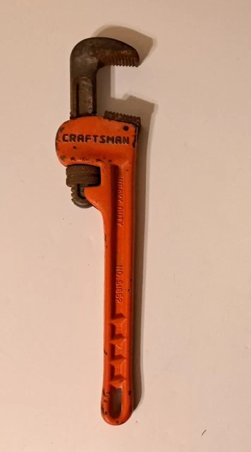 Llave de tubería vintage Craftsman 14" n.o 51652 hecho en EE. UU. resistente