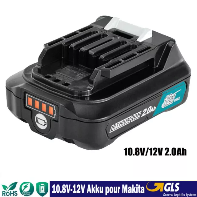 pour Makita Batterie CXT 12V 10,8V BL1041B BL1021B BL1040B BL1020 1016 LED Akku