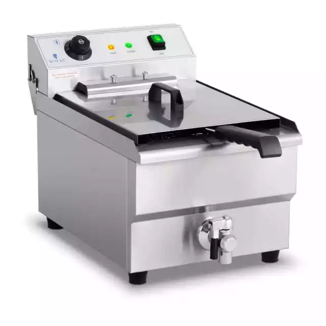 Commercial Electric Deep Fat Fryer With Drain Tap And Cold Zone 400V 16L 6000W