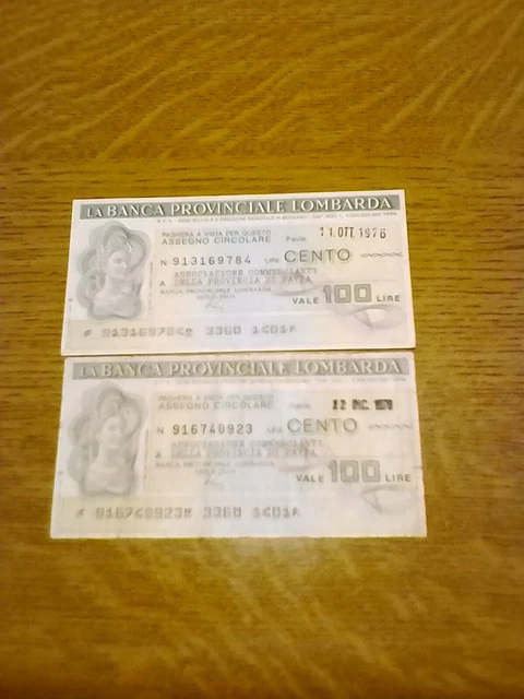 Miniassegni Banca Provinciale Lombarda - Lotto Ml1569  (N. 2 Emissioni)