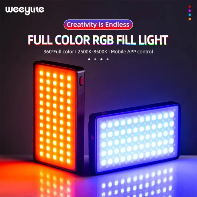 Weeylite RB9 RGB LED Video Light Portable Fill Light 2500-8500K with Tripod