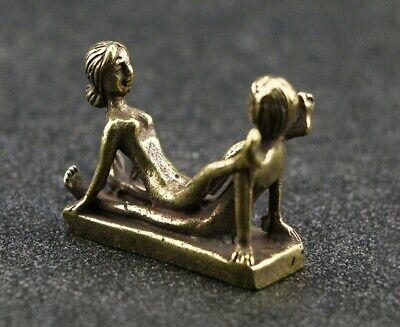 Brass Sex Position Statue Amulet Figure Sexual Lover Charm Craft