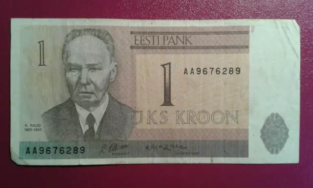 Estland Pank Geldschein 1 Uks Kroon