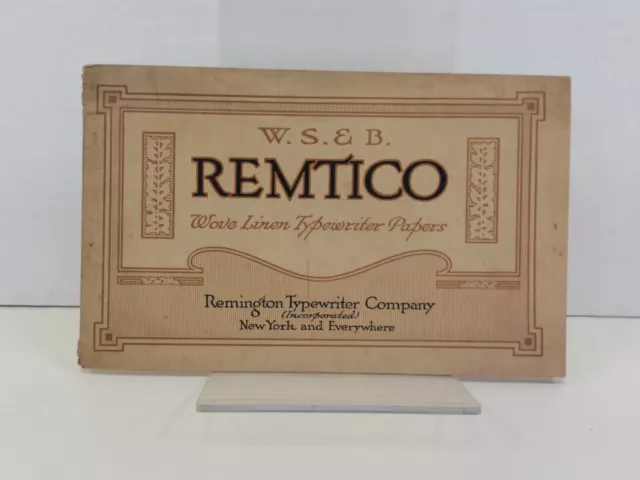 Remtico Wove Linen Typewriter Paper Sample Book Remington Typewriter Co c1894